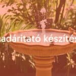 A colorful birdbath in a garden, surrounded by small birds drinking and bathing, sunny day, natural setting, realistic.