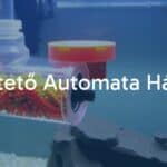 DIY automatic fish feeder, aquarium setup, homemade device, simple and functional design, realistic.