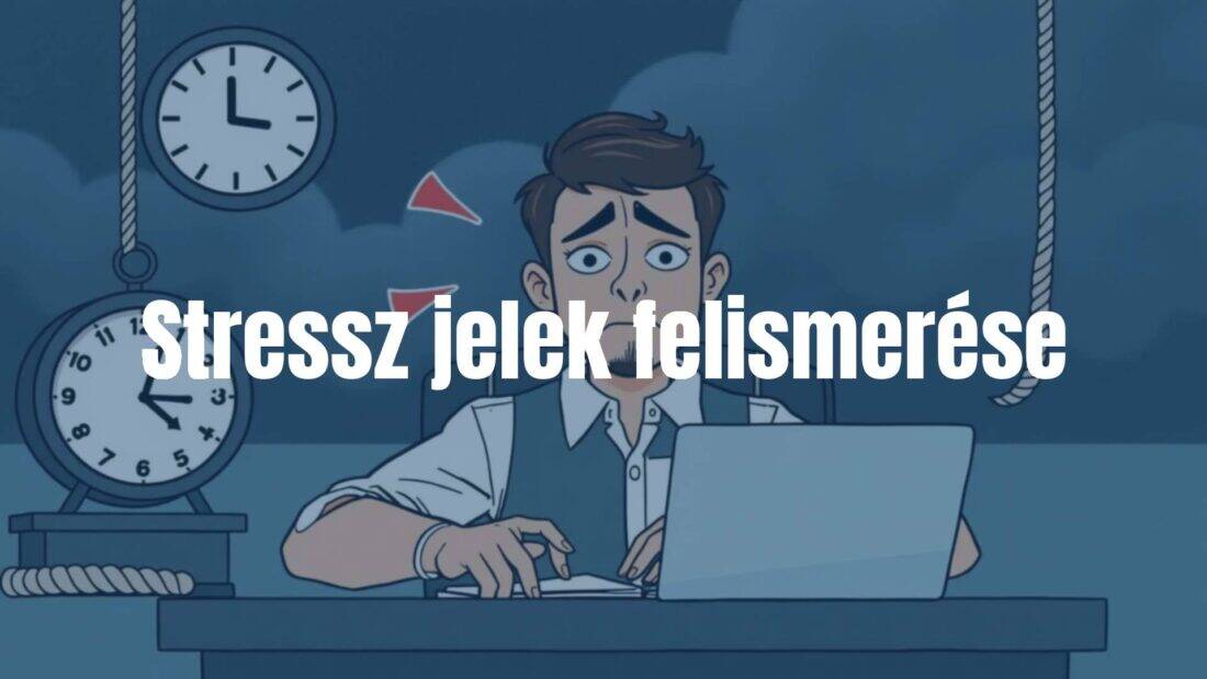 A stressed person sitting at a desk with a worried expression, surrounded by symbolic elements like a clock (time pressure), a tangled rope (chaos), and dark clouds (stress), muted colors, illustrative style.