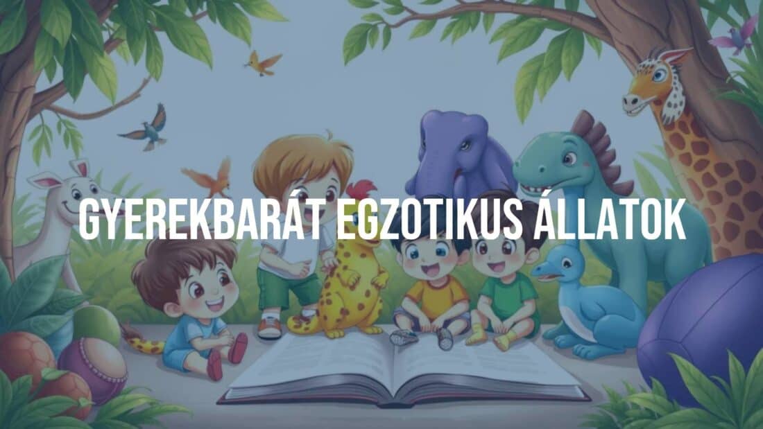 Cute exotic pets with children, family-friendly environment, playful and colorful, realistic illustration.