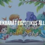 Cute exotic pets with children, family-friendly environment, playful and colorful, realistic illustration.