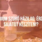 DIY aquarium filter setup, homemade materials, clear water, fish tank, creative solution, realistic